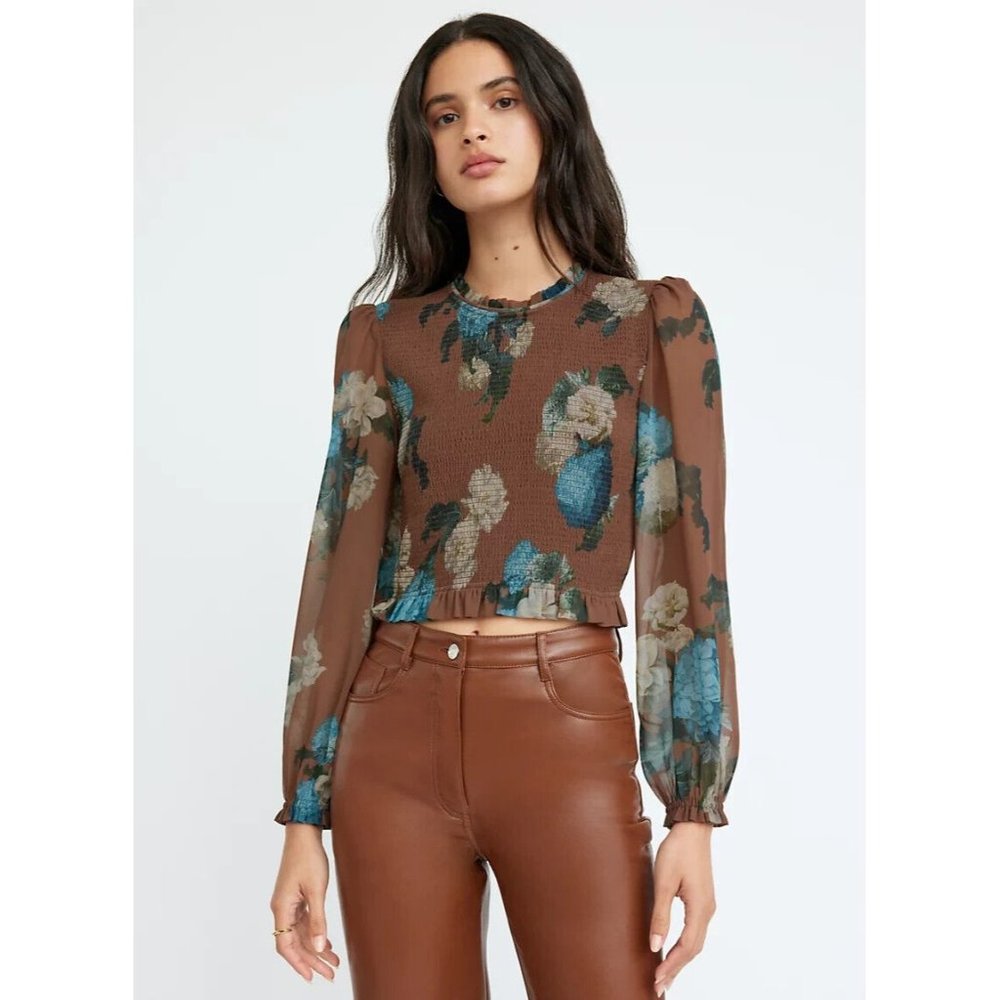 $ 138 Wilfred Tempest Blouse Smocked chiffon blouse size XS women's